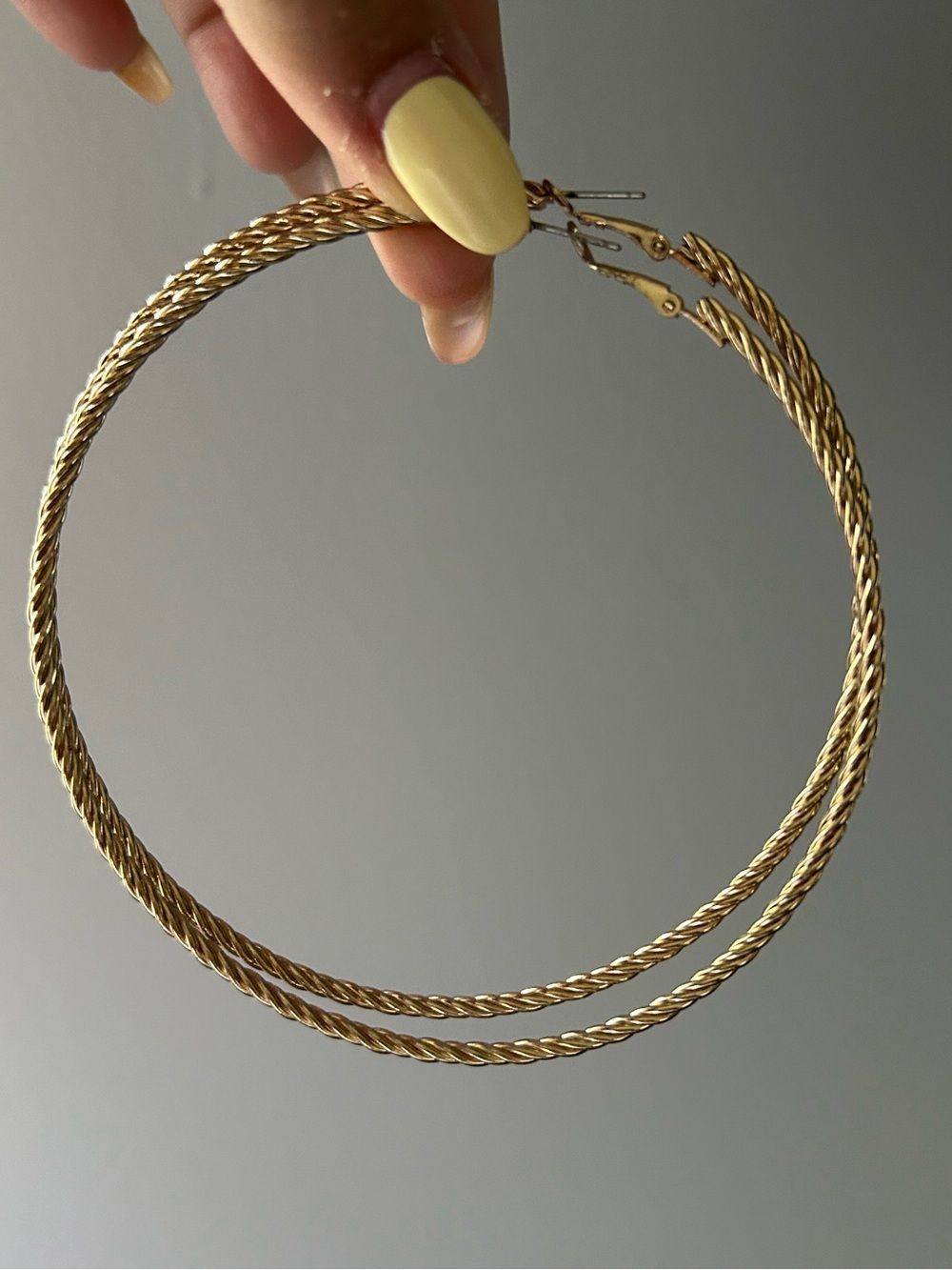 4” Twisted Rope Hoop Earrings Gold Tone